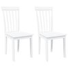 vidaXL Chaises &agrave; manger 2 pcs blanc bois massif caoutchouc