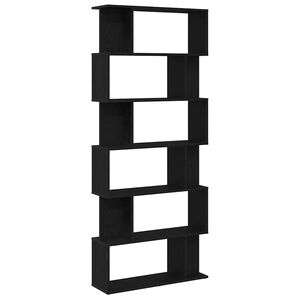 vidaXL Biblioth&egrave;que en ch&ecirc;ne noir 80 x 24 x 190,5 cm bois d'ing&eacute;nierie
