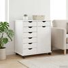 vidaXL Cabinet roulant Blanc 63,5 x 39 x 65,5 cm Bois de Pin Massif