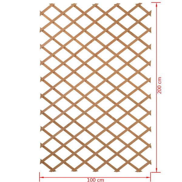 Nature Palissade de jardin 100 x 200 cm Bois Naturel
