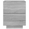 vidaXL Armoires de chevet et lumi&egrave;res LED 2 pcs sonoma gris