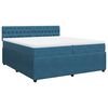 vidaXL Sommier &agrave; lattes de lit et matelas Bleu 200x200 cm velours