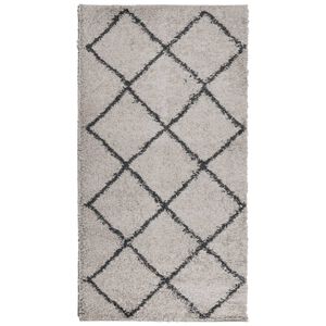 vidaXL Tapis shaggy à poils longs moderne beige anthracite 80x150 cm