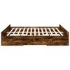 vidaXL Cadre de lit avec tiroirs sans matelas ch&ecirc;ne fum&eacute; 200x200 cm