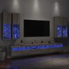 vidaXL Ensemble de meubles TV muraux 7 pcs et lumi&egrave;res LED sonoma gris