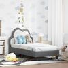 vidaXL Cadre de lit pour tout-petit avec t&ecirc;te de lit Gris clair PU