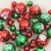vidaXL Ensemble de Boules de No&euml;l 40 pcs Rouge et vert Plastique