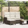 vidaXL Canap&eacute; de jardin inclinable coussins forme L marron polyrotin
