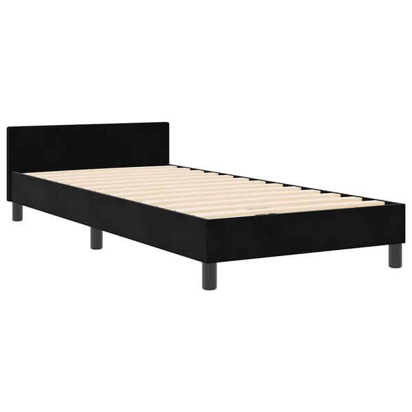 vidaXL Lit &agrave; ressorts avec t&ecirc;te de lit Noir 100 x 200 cm Velours