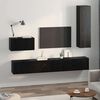 vidaXL Meuble TV mural 4 pcs Ch&ecirc;ne noir Bois d'ing&eacute;nierie