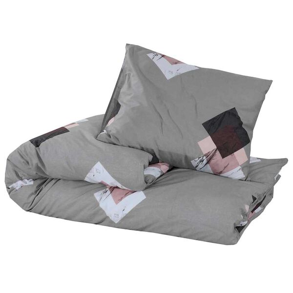 vidaXL Ensemble de housse de couette Gris 155x220 cm Coton