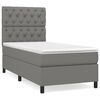 vidaXL Sommier &agrave; lattes de lit avec matelas Gris fonc&eacute; 80x200 cm Tissu