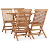 vidaXL Ensemble &agrave; manger d'ext&eacute;rieur pliable 5 pcs Bois solide de teck