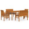 vidaXL Ensemble &agrave; manger d'ext&eacute;rieur 5 pcs et coussins Acacia solide