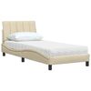 vidaXL Lit avec matelas Hanko cr&egrave;me 80x200 cm tissu