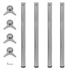4 pieds de table r&eacute;glables en hauteur 870 mm Nickel bross&eacute;
