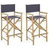 vidaXL Chaise de directeur pliante 2 pc Naturel Bambou