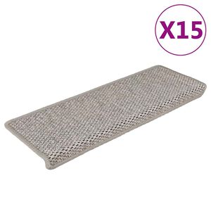 vidaXL Tapis d'escalier autocollants 15 pcs 65x21x4 cm Argent&eacute;