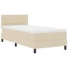 vidaXL Lit &agrave; ressorts avec matelas Cr&egrave;me 90 x 190 cm tissu