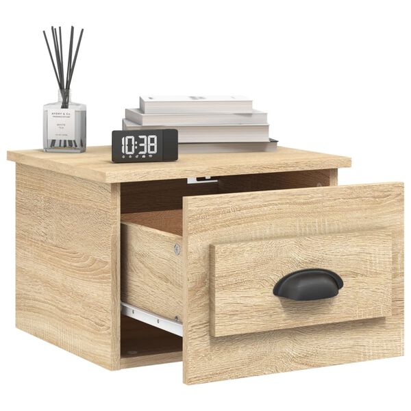 vidaXL Tables de chevet murales 2 pcs ch&ecirc;ne sonoma 41,5x36x28 cm