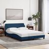 vidaXL Cadre de lit avec t&ecirc;te de lit Dover bleu 140x200cm tissu
