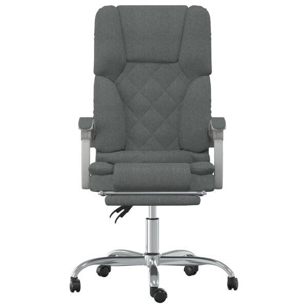 vidaXL Fauteuil de massage inclinable de bureau Gris fonc&eacute; Tissu