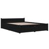 vidaXL Cadre de lit sans matelas avec tiroirs noir