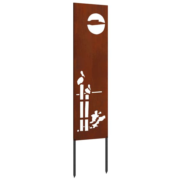 vidaXL &Eacute;cran de confidentialit&eacute; de jardin Fretwork Rouill&eacute; 32 x 140 cm