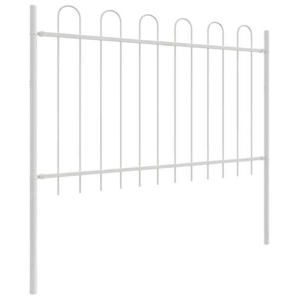 vidaXL Cl&ocirc;ture de jardin Blanc 10,2 x 1 m Acier peint par poudre