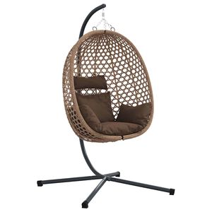 vidaXL Chaise suspendue Caf&eacute; 104 x 100 x 191 cm polyrotin