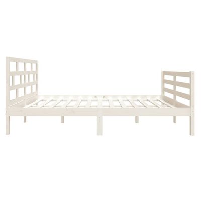 vidaXL Cadre de lit Blanc 120x190 cm Petit double Bois massif