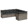 vidaXL Salon de jardin 8 pcs avec coussins gris r&eacute;sine tress&eacute;e