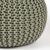 LABEL51 Pouf tricot&eacute; Coton L Vert olive
