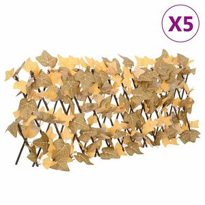 vidaXL Treillis de feuille d'&eacute;rable artificiel extensible 5 pcs