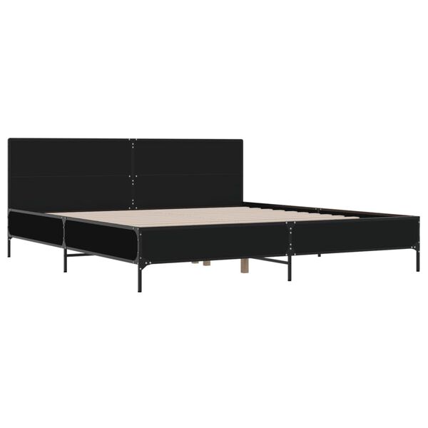 vidaXL Cadre de lit sans matelas noir 180x200 cm