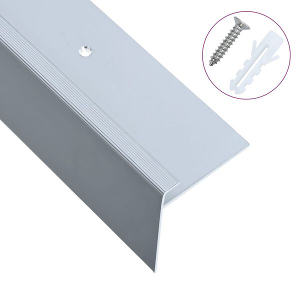vidaXL Nez de marche Forme en F 15 pcs Aluminium 100 cm Argent&eacute;