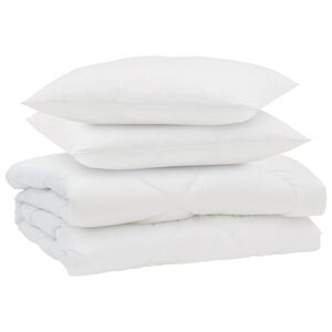 vidaXL Couette d'&eacute;t&eacute; avec oreiller 3 pi&egrave;ces Blanc Microfibre