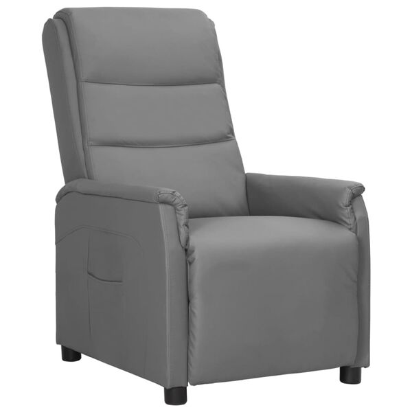 vidaXL Fauteuil inclinable Gris Similicuir