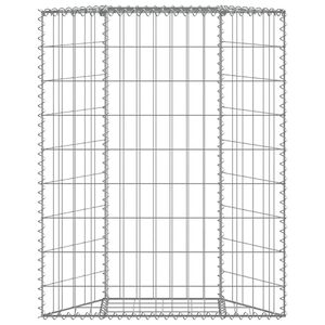vidaXL Lit sur&eacute;lev&eacute; &agrave; gabion en trap&egrave;ze Acier galvanis&eacute; 80x20x100 cm