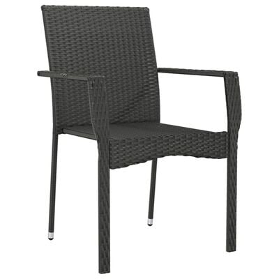 vidaXL Chaises de jardin lot de 2 avec coussins Résine tressée Noir