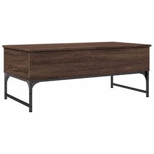vidaXL Table basse ch&ecirc;ne marron 100x50x40cm bois d'ing&eacute;nierie et m&eacute;tal
