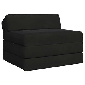 vidaXL Canap&eacute;-lit pliable Noir 200 x 70 x 10 cm Velours