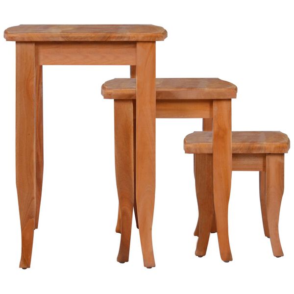 vidaXL Tables d'appoint gigognes 3 pcs Bois massif d'acajou