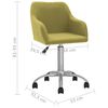 vidaXL Chaise pivotante de bureau Vert Tissu