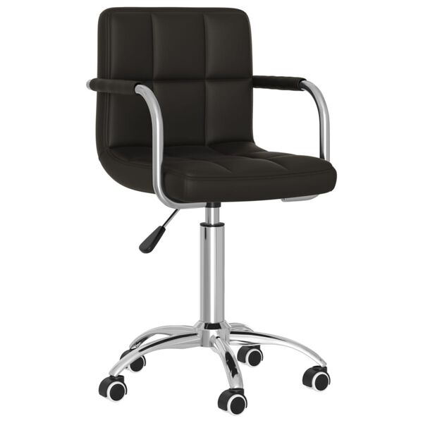 vidaXL Chaise pivotante de salle &agrave; manger Noir Similicuir