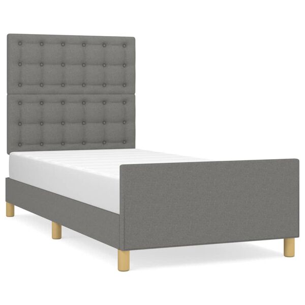 vidaXL Cadre de lit sans matelas avec t&ecirc;te de lit 90x190cm tissu