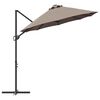 vidaXL Parasol Taupe 372 x 198 x 243 cm Polyester et Aluminium