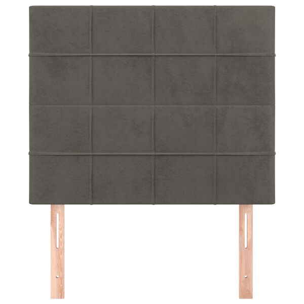 vidaXL T&ecirc;te de lit Gris fonc&eacute; 90x5x118/128 cm Velours