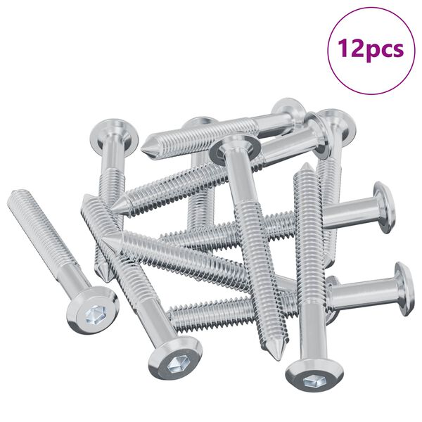 vidaXL Vis 12 pcs Argent&eacute; M6 x 50 mm Acier