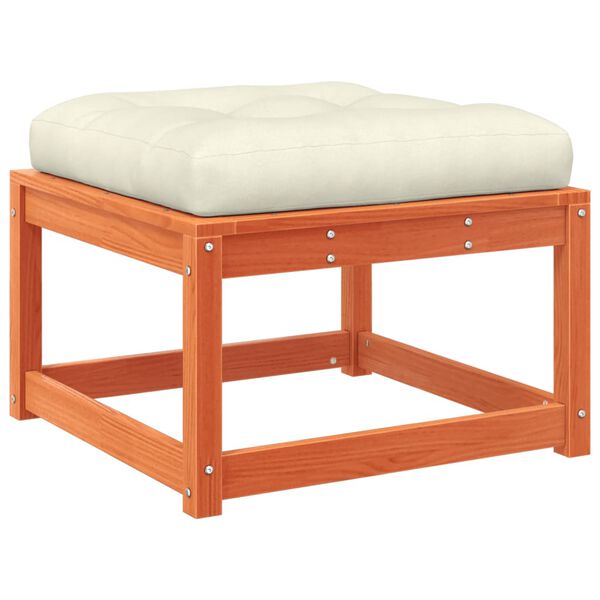 vidaXL Repose-pied de jardin avec coussins bois massif de pin